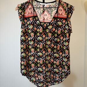 Veronica Beard 100% Silk Ikat Print Sleeveless Blouse – Size 2